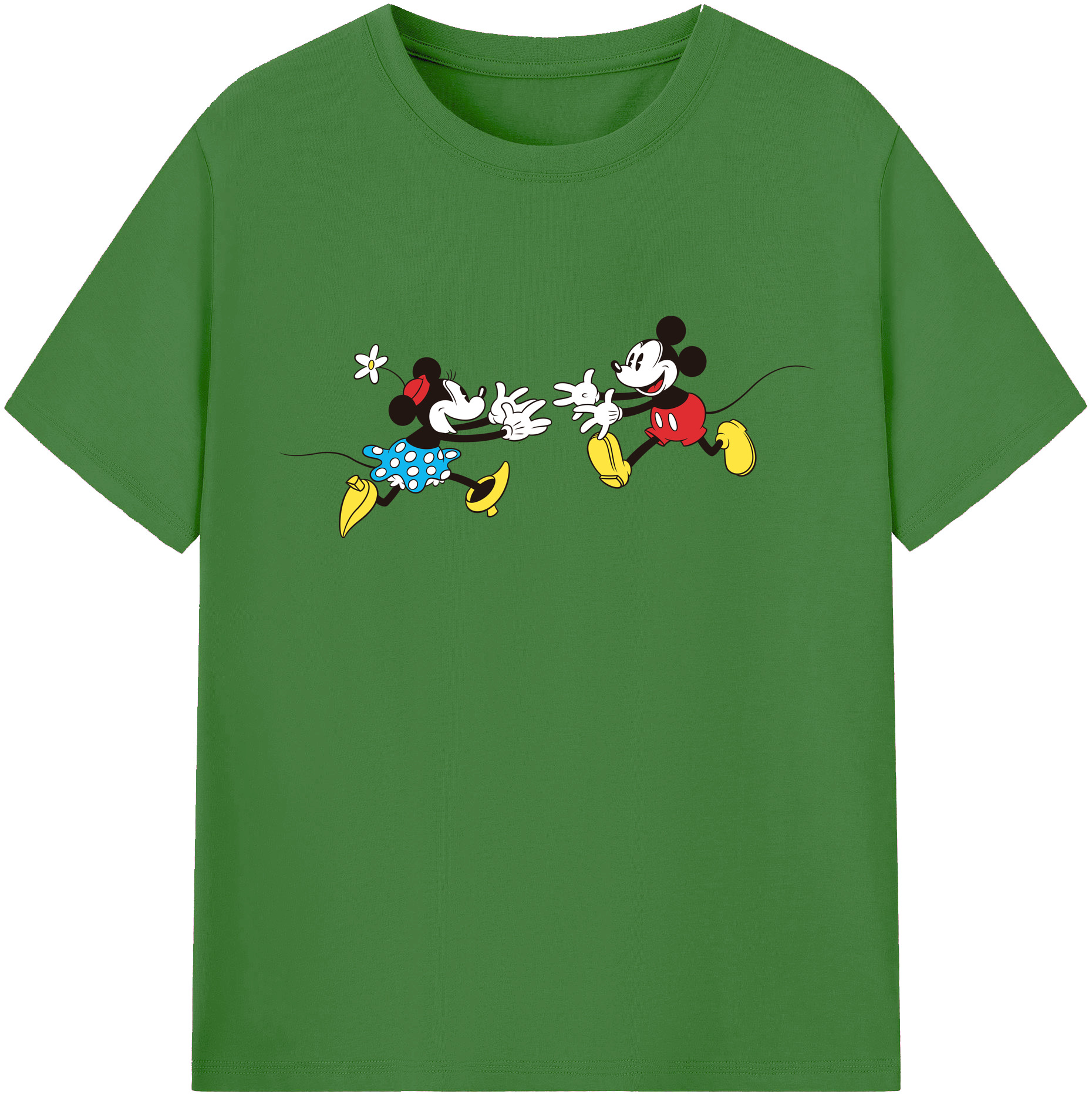 （画像用） ミッキーマウス Mickey Mouse レディースカジュアルプリントTシャツ（綿100％）
